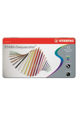 Estojo Lápis de Cor Aquarelável C/12 Aquacolor Stabilo